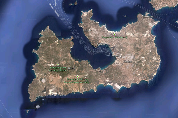 Μήλος Γεωφυσικός Χάρτης